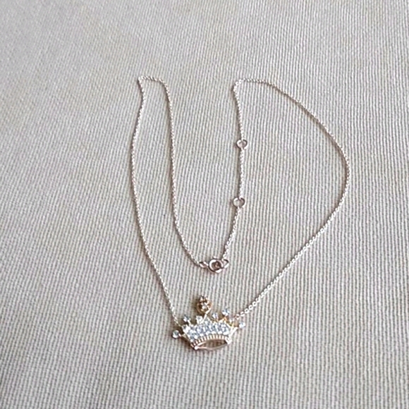 COPY - DISNEY STERLING SILVER AND CZ CROWN NECKLACE - Picture 2 of 7
